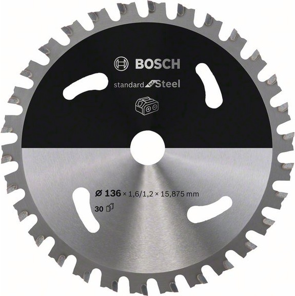BOSCH Akku-Kreissägeblatt Steel 136&nbsp;x&nbsp;1,6/1,2&nbsp;x&nbsp;15,875 30&nbsp;Zähne 2608837745 - Kreissägeblatt (-Maschinen)