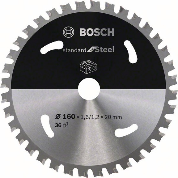 BOSCH Akku-Kreissägeblatt Standard Steel 160&nbsp;x&nbsp;1,6/1,2&nbsp;x&nbsp;20 36&nbsp;Zähne 2608837749 - Kreissägeblatt (-Maschinen)