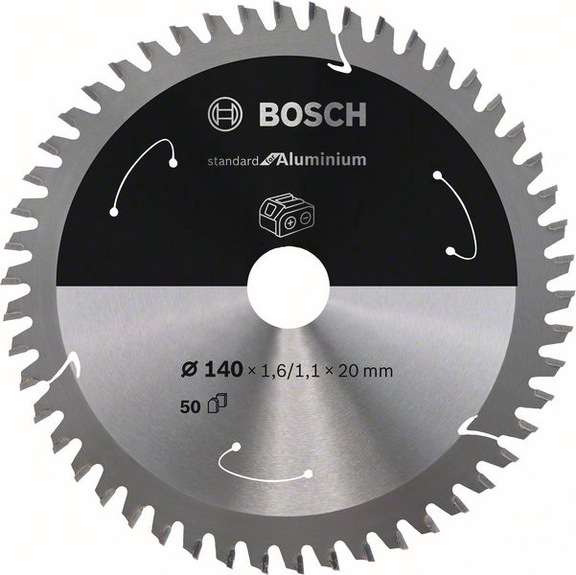 BOSCH Cordless Circular Saw Blade Aluminum 140 x 1.6/1.1 x 20 50 teeth 2608837755 - Circular saw blade (machines)