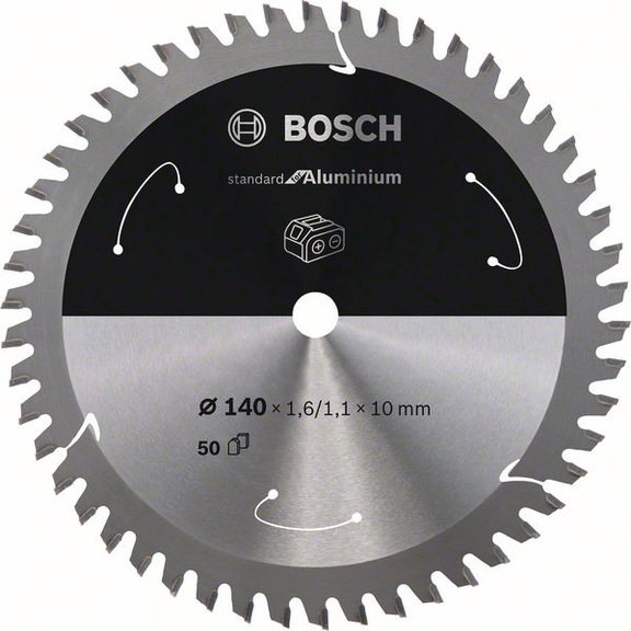 BOSCH Cordless Circular Saw Blade Aluminum 140 x 1.6/1.1 x 10 50 teeth 2608837761 - Circular saw blade (machines)