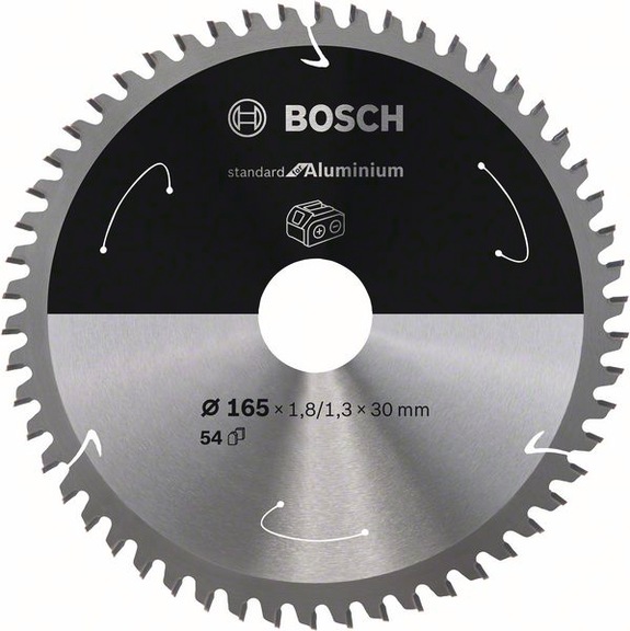 BOSCH Cordless Circular Saw Blade Aluminum 165 x 1.8/1.3 x 30 54 teeth 2608837764 - Circular saw blade (machines)