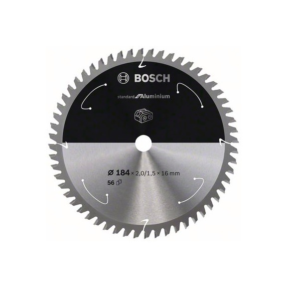 BOSCH Cordless circular saw blade aluminum 184 x 2/1.5 x 16 56 teeth 2608837767 - Circular saw blade (machines)
