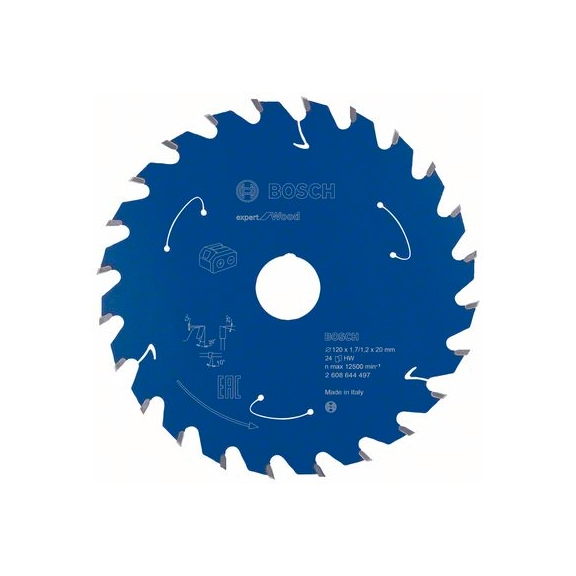 BOSCH Akku-Kreissägeblatt Expert for Wood 120&nbsp;x&nbsp;1,7/1,2&nbsp;x&nbsp;20 24&nbsp;Zähne 2608644497 - Kreissägeblatt (-Maschinen)