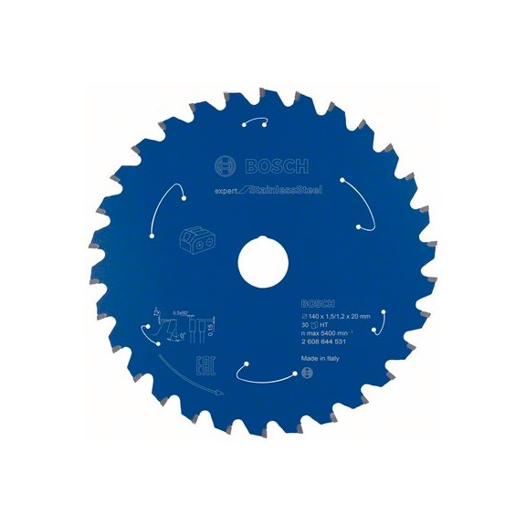 BOSCH Akku-Kreissägeblatt Stainless Steel 140&nbsp;x&nbsp;1,5/1,2&nbsp;x&nbsp;20 30&nbsp;Zähne 2608644531 - Kreissägeblatt (-Maschinen)