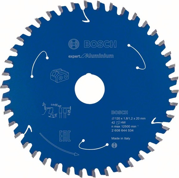 BOSCH Cordless Circular Saw Blade Aluminum 120 x 1.8/1.2 x 20 42 teeth 2608644534 - Circular saw blade (machines)