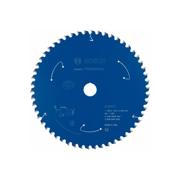 BOSCH Akku-Kreissägeblatt Aluminium 184&nbsp;x&nbsp;1,8/1,3&nbsp;x&nbsp;20 54&nbsp;Zähne 2608644540 - Kreissägeblatt (-Maschinen)