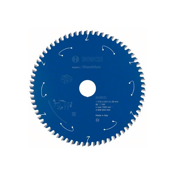 BOSCH Akku-Kreissägeblatt Expert Aluminium 210&nbsp;x&nbsp;2/1,4&nbsp;x&nbsp;30 66&nbsp;Zähne 2608644542 - Kreissägeblatt (-Maschinen)