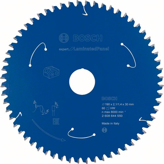 BOSCH Akku-Kreissägeblatt Laminated Panel 190&nbsp;x&nbsp;2,1/1,4&nbsp;x&nbsp;30 60&nbsp;Zähne 2608644550 - Kreissägeblatt (-Maschinen)