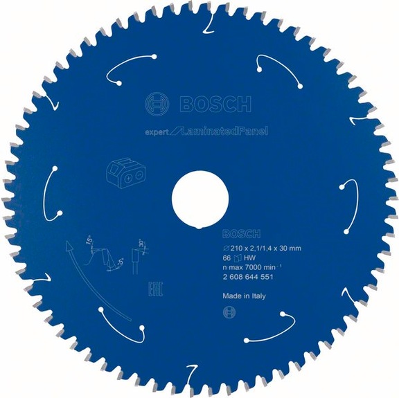 BOSCH Cordless Circular Saw Blade Laminated Panel 210 x 2.1/1.4 x 30 66 teeth 2608644551 - Circular saw blade (machines)