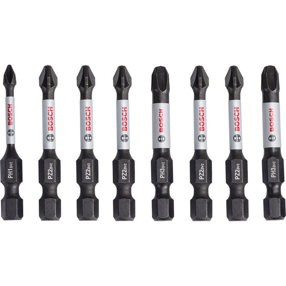 BOSCH screwdriver bit power bit pack 8-piece PH1 PZ3 PH3 3x PH2 2x PZ2 2608522328 - Screwdriver bit (assortment)