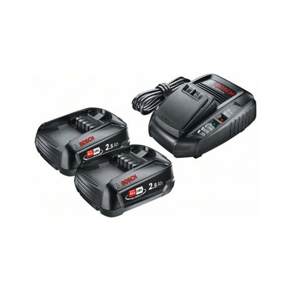 BOSCH Starter-Set 18V 2 x 2,5 Ah  AL 1830 CV  3-teilig 1600A011LD - Akku-Pack