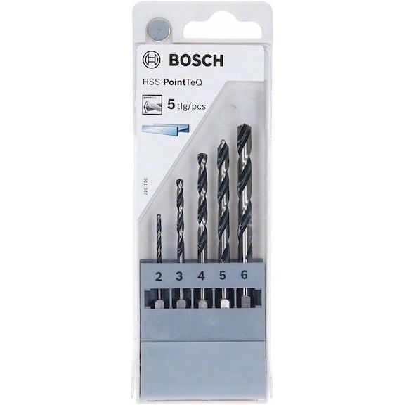 BOSCH HSS PointTeQ hexagon drill bit set 5-piece 2-6 mm 2607002824 - Solid drill bits (non-detachable cutting edges)