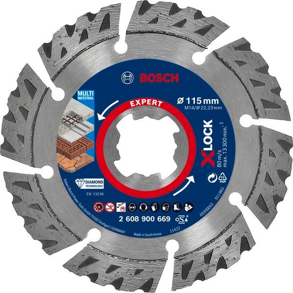 BOSCH EXPERT MultiMaterial diamond cutting blades 115x22.23x2.4x12 mm 2608900669 - Diamond cutting disk