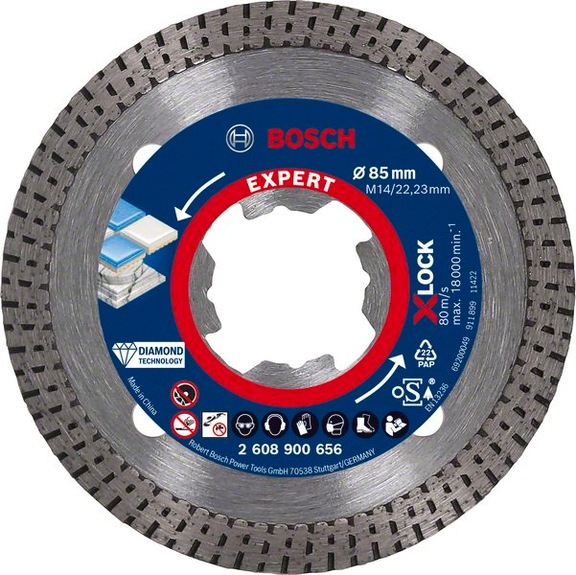 BOSCH HardCeramic X-LOCK diamond cutting discs 85x22.23x1.6x7 mm 2608900656 - Diamond cutting disk