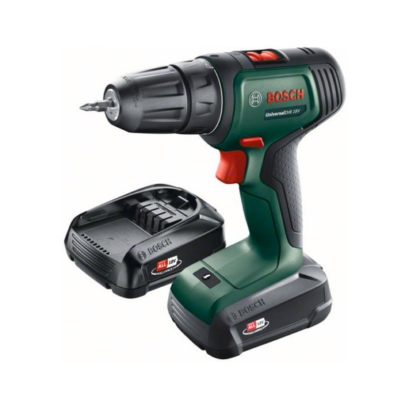 BOSCH Akku-Bohrschrauber UniversalDrill 18V 2x Akku PBA 18V 1.5Ah 06039D4002 - Bohrschrauber (Akku)