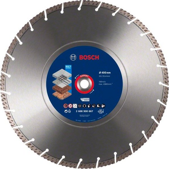 BOSCH EXPERT MultiMaterial cut-off wheels 400 x 20/25.40 x 3.3 x 12 mm 2608900667 - Diamond cutting disk