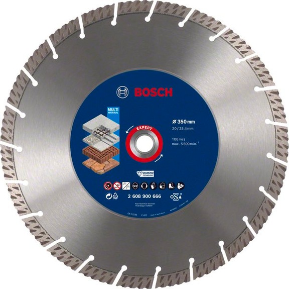BOSCH EXPERT MultiMaterial cutting-off wheels 350 x 20/25.40 x 3.3 x 15 mm 2608900666 - Diamond cutting disk