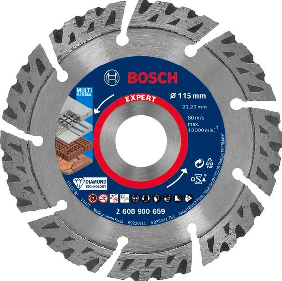 BOSCH EXPERT MultiMaterial diamond cutting blades 115x22.23x2.2x12 mm 2608900659 - Grinding tool with diamond or boron nitride with bore