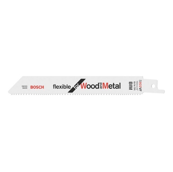 BOSCH Reciprocating saw blade S 922 VF Flexible for Wood and Metal 25-pack 2608657558 - Saw blade for reciprocating saw