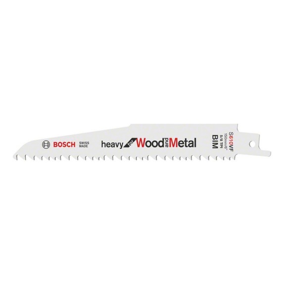 BOSCH Reciprocating saw blade S 610 VF Heavy for Wood and Metal 5-pack 2608657608 - Saw blade for reciprocating saw