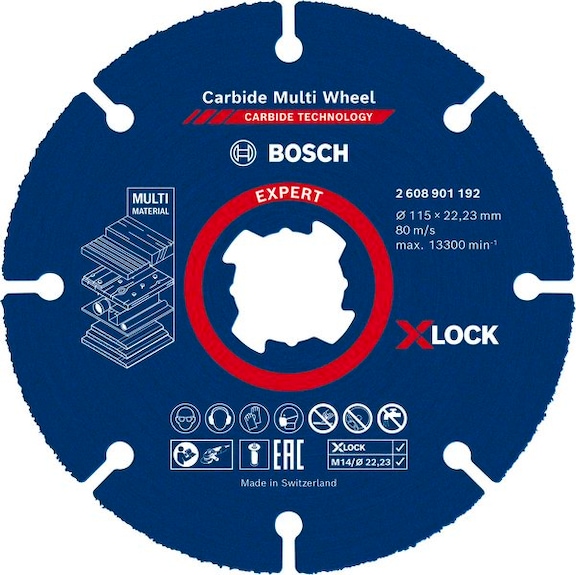 BOSCH Cutting-off wheel EXPERT Carbide Multi Wheel X-LOCK 115 mm 22.23 mm 2608901192 - Abrasive tool made of abrasive on backing