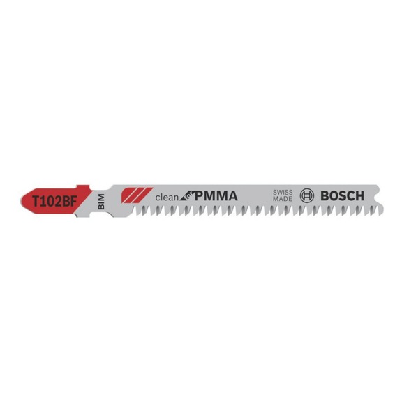 BOSCH Jigsaw blade T 102 BF Clean for PMMA 3-pack 2608636780 - Saw blade for jigsaw