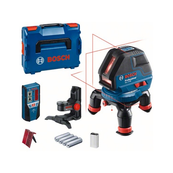 BOSCH Linienlaser GLL 3-50 mit Laser-Empfänger LR2 Halterung BM10601063803 - Punkt- und Linienlaser