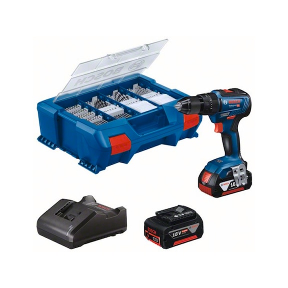 BOSCH cordless impact drill GSB 18V-55 2 battery charger 82-piece 06019H530A - Impact drill (cordless)