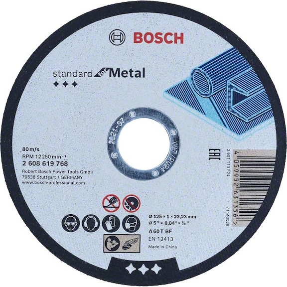 BOSCH Standard for Metal cutting-off wheel straight 125 mm 22.23 mm 2608619768 - Abrasive made of bonded abrasive with bore or thread