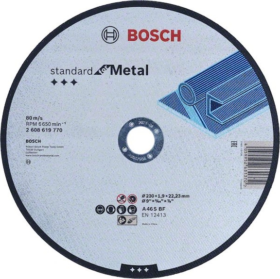 BOSCH Standard for Metal cutting-off wheel straight 230 mm 22.23 mm 2608619770 - Abrasive made of bonded abrasive with bore or thread
