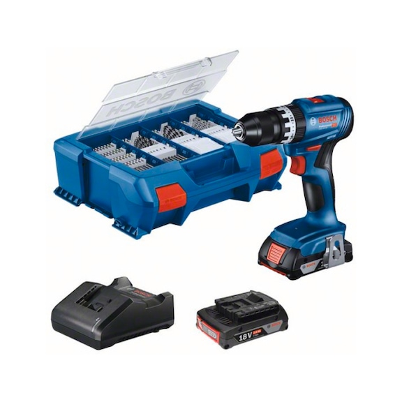 BOSCH cordless impact drill GSB 18V-45 2x rechargeable battery GBA 18V 3.0Ah 06019K3306 - Impact drill (cordless)