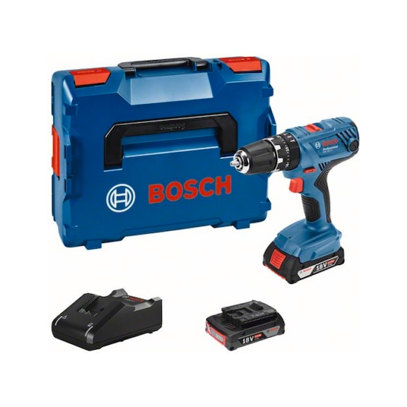 BOSCH BOSCH Akku-Schlagbohrschrauber GSB 18V-21 mit 2x2.0 Ah Li-Ion Akku 06019H1107 - Schlagbohrschrauber (Akku)