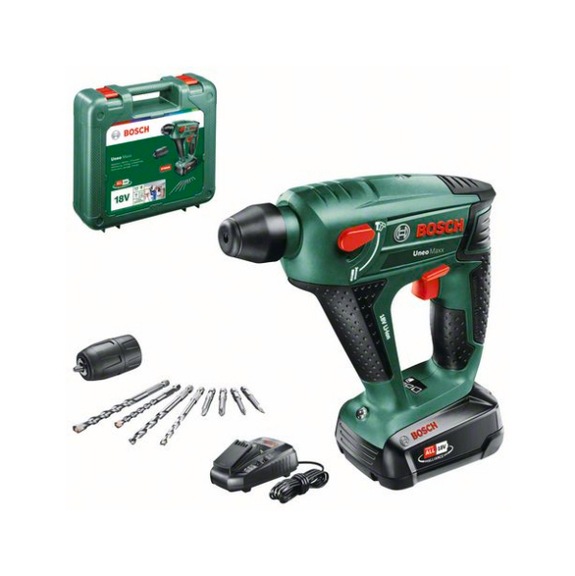 BOSCH Cordless hammer drill Uneo Maxx 1 battery PBA 18 V 2.5 Ah W-B AL 1830 CV060395230F - Hammer drill (cordless)