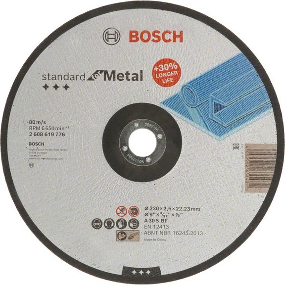 BOSCH Standard for Metal cutting-off wheel offset 230 mm 2608619776 - Abrasive tool made of abrasive on backing