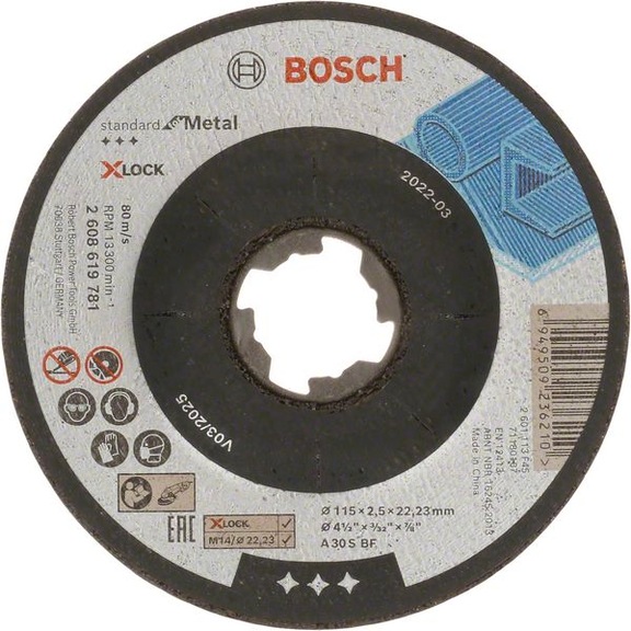 BOSCH Cutting-off wheel X-LOCK Standard for Metal offset 115 mm 2608619781 - Abrasive tool made of abrasive on backing