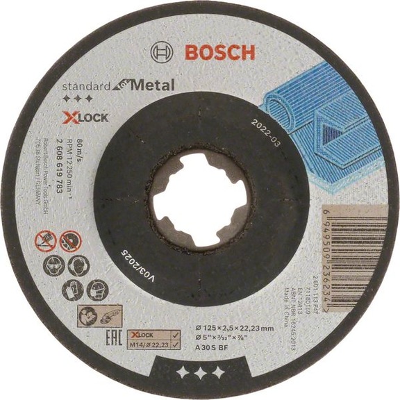 BOSCH Cut-off wheel X-LOCK Standard for Metal offset 125 mm 2608619783 - Abrasive tool made of abrasive on backing