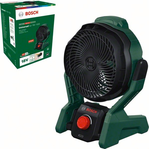 BOSCH Cordless fan UniversalFan 18V 1x rechargeable battery PBA 18V 2.0Ah charger 06039E1001 - Fan for ventilation system (other)