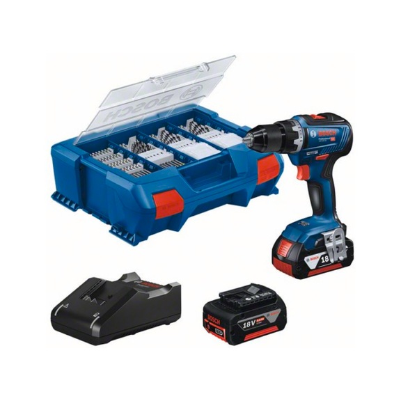 BOSCH cordless drill driver GSR 18V-55 with 2x rechargeable battery GBA 18V 4.0Ah L-Case 06019H5209 - Drill driver (cordless)