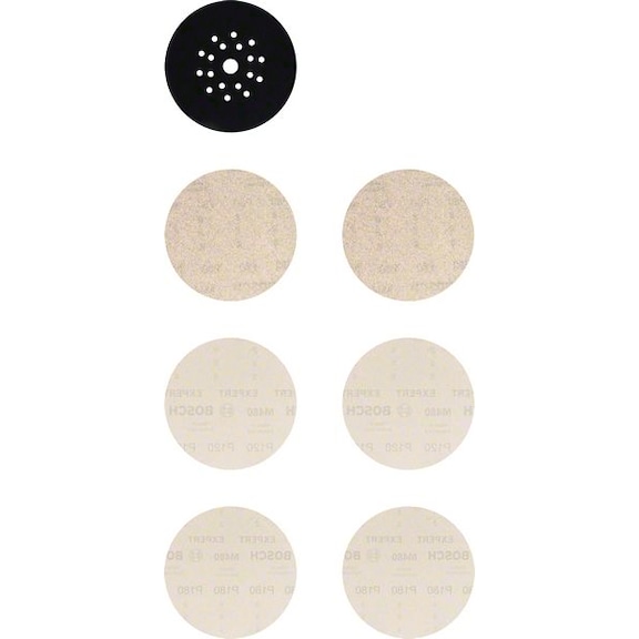 BOSCH M480 sanding net set 225 mm K 80/120/180 7 pieces 2608901667 - Abrasive tool made of abrasive on backing