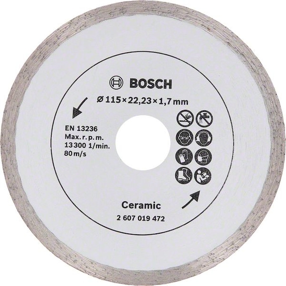 BOSCH Diamond cutting blade for tiles diameter 115 mm 2607019472 - Grinding tool with diamond or boron nitride with bore