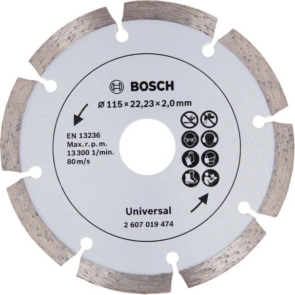 BOSCH Diamond cutting blade for building material diameter 115 mm 2607019474 - Grinding tool with diamond or boron nitride with bore