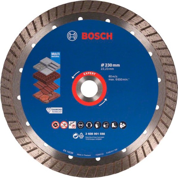 BOSCH EXPERT MultiMaterial diamond cutting discs 230 x 22.23 x 2.4 x 15 mm 2608901598 - Diamond cutting disk
