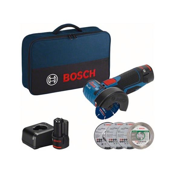 BOSCH Cordless angle grinder GWS 12V-76 with 2 x 2.0 Ah Li-Ion battery 06019F200C - Angle grinder (cordless)