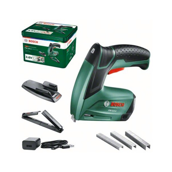 BOSCH Akku-Tacker PTK 3,6 LI Office Set 7-teilig  0603968202 - Tacker (Akku)