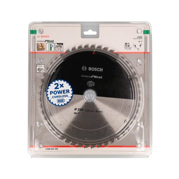 BOSCH Circular saw blade Standard for Wood 254 x 30 48 teeth 2608842239 - Circular saw blade (machines)