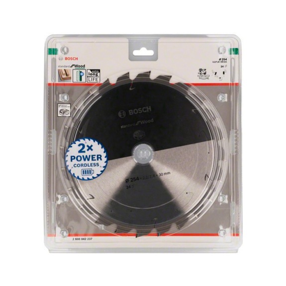 BOSCH Kreissägeblatt Standard for Wood 254&nbsp;x&nbsp;30 24&nbsp;Zähne 2608842237 - Kreissägeblatt (-Maschinen)