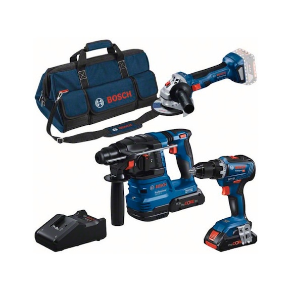 BOSCH Combo Kit 3-teilig 18V GSR 18V-55/GWS 18V-7/GBH 18V-22 0615A50035 - Elektrowerkzeugset