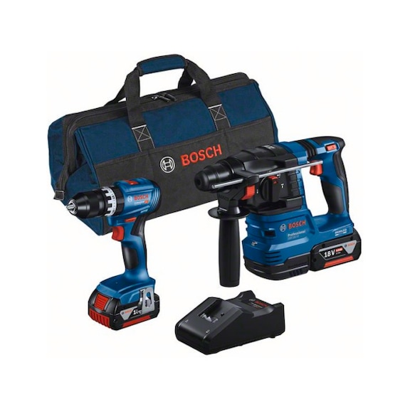 BOSCH Combo Kit 2-piece 18VGSB 18V-45 GBH 18V-22 2xBattery 4.0Ah Charger - Power tool set