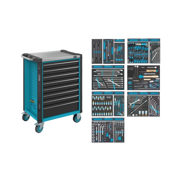 HAZET Werkstattwagen Assistent mit Sortiment 179NX-8/244, 244 Werkzeuge - Werkstattwagen