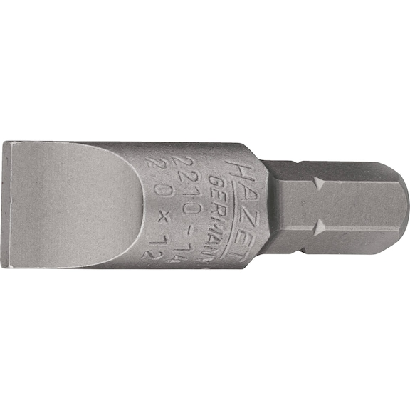 HAZET Bit 2210-14 Sechskant 5/16 Zoll (8 mm) Schlitz Profil 2 x 12 mm - Bit für Schlitzschrauben